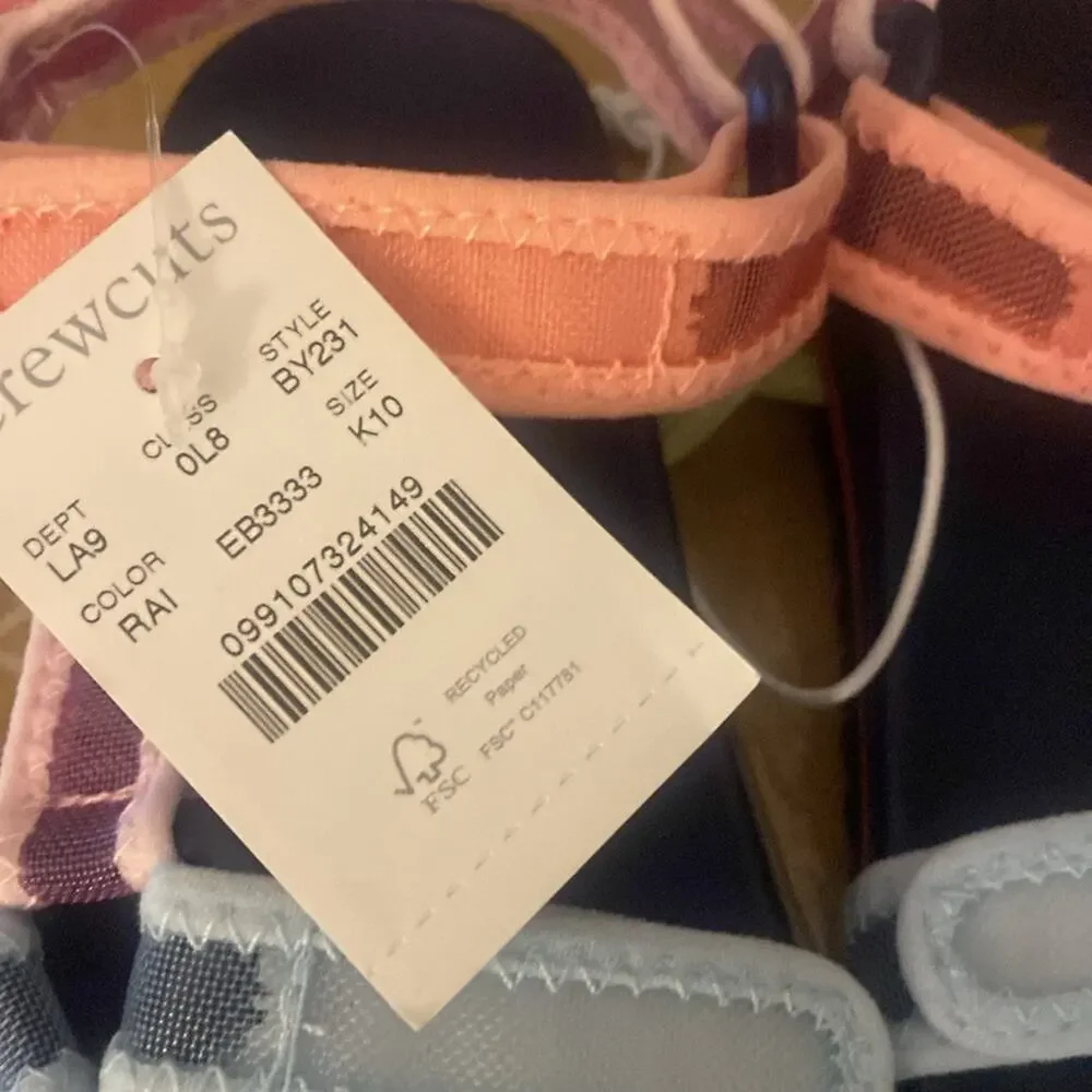 Crewcuts rainbow colorblock sporty-strap sandals